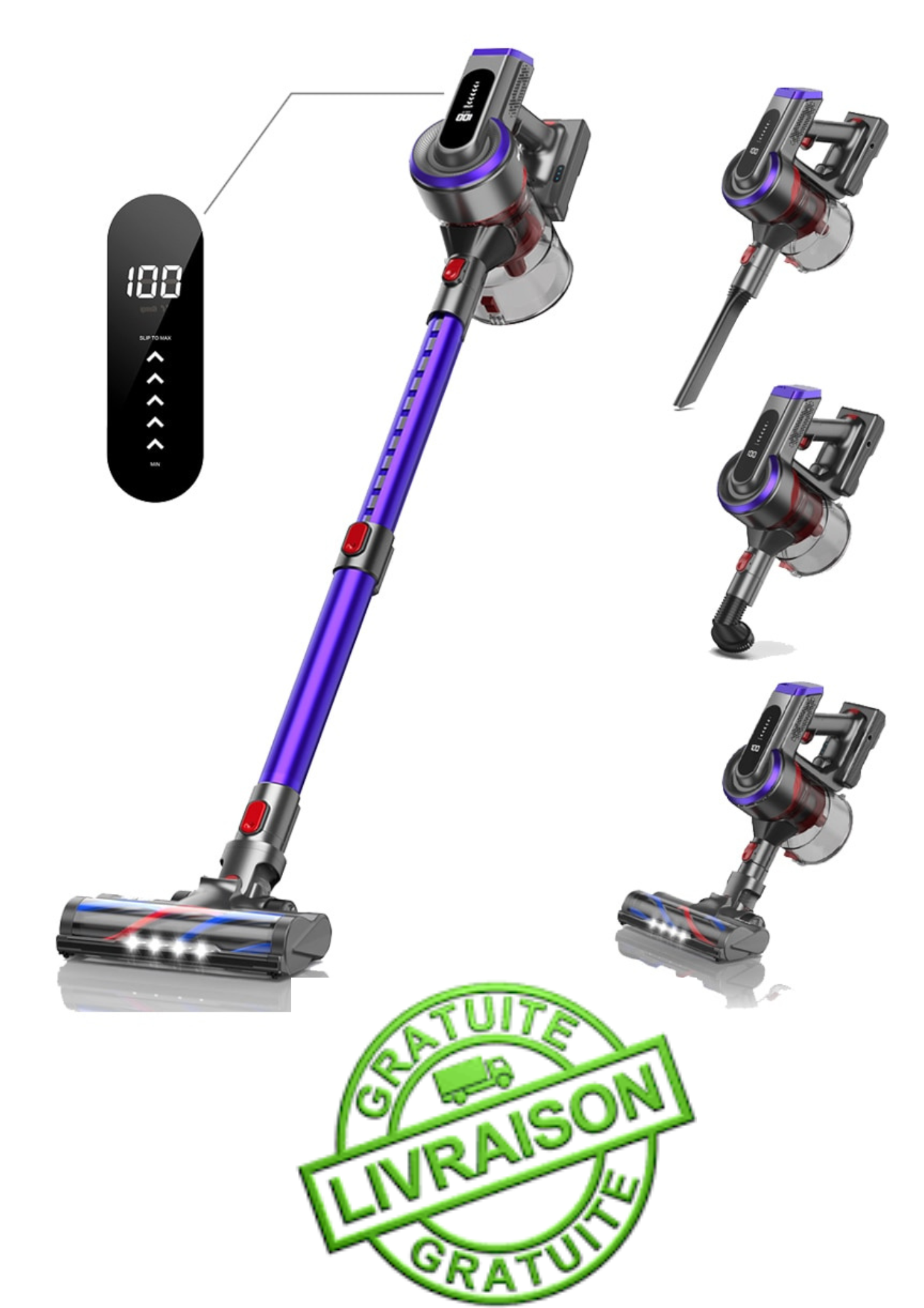BUTURE JR 400 - Cordless Stick Vacuum Cleaner with Touch Screen