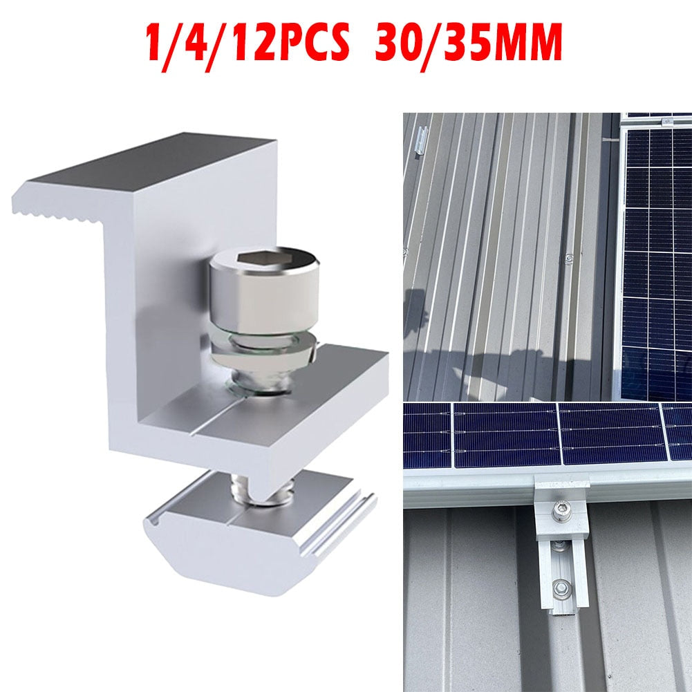 Adjustable clamp for solar panels.