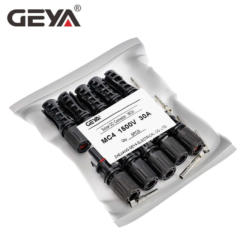 Male and female solar connectors from GEYA