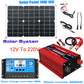 Solar panel kit with charge controller and inverter.