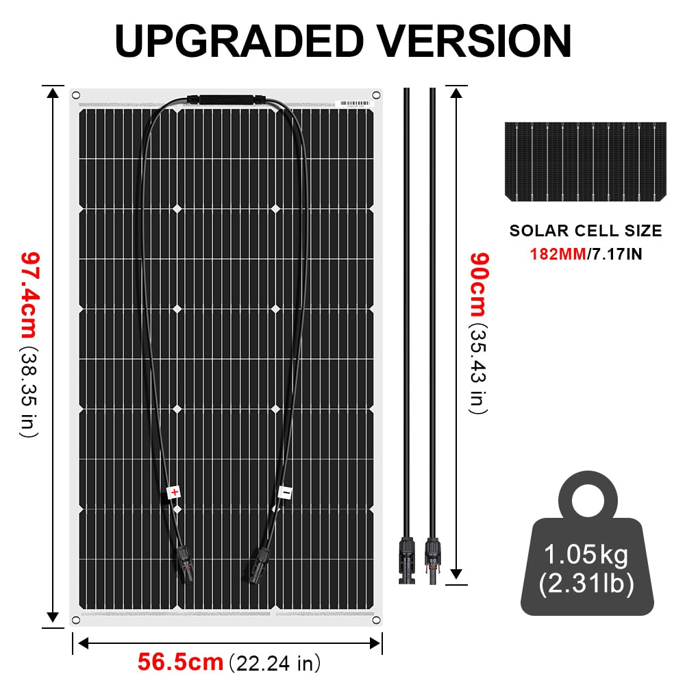 Dokio flexible solar panels - 18V 100W