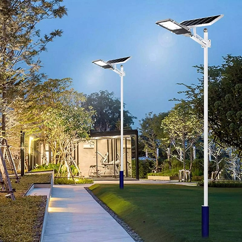 Waterproof Aluminum Solar Street Light with Remote Control, Powerful Outdoor Garden Light, 2000 LEDs