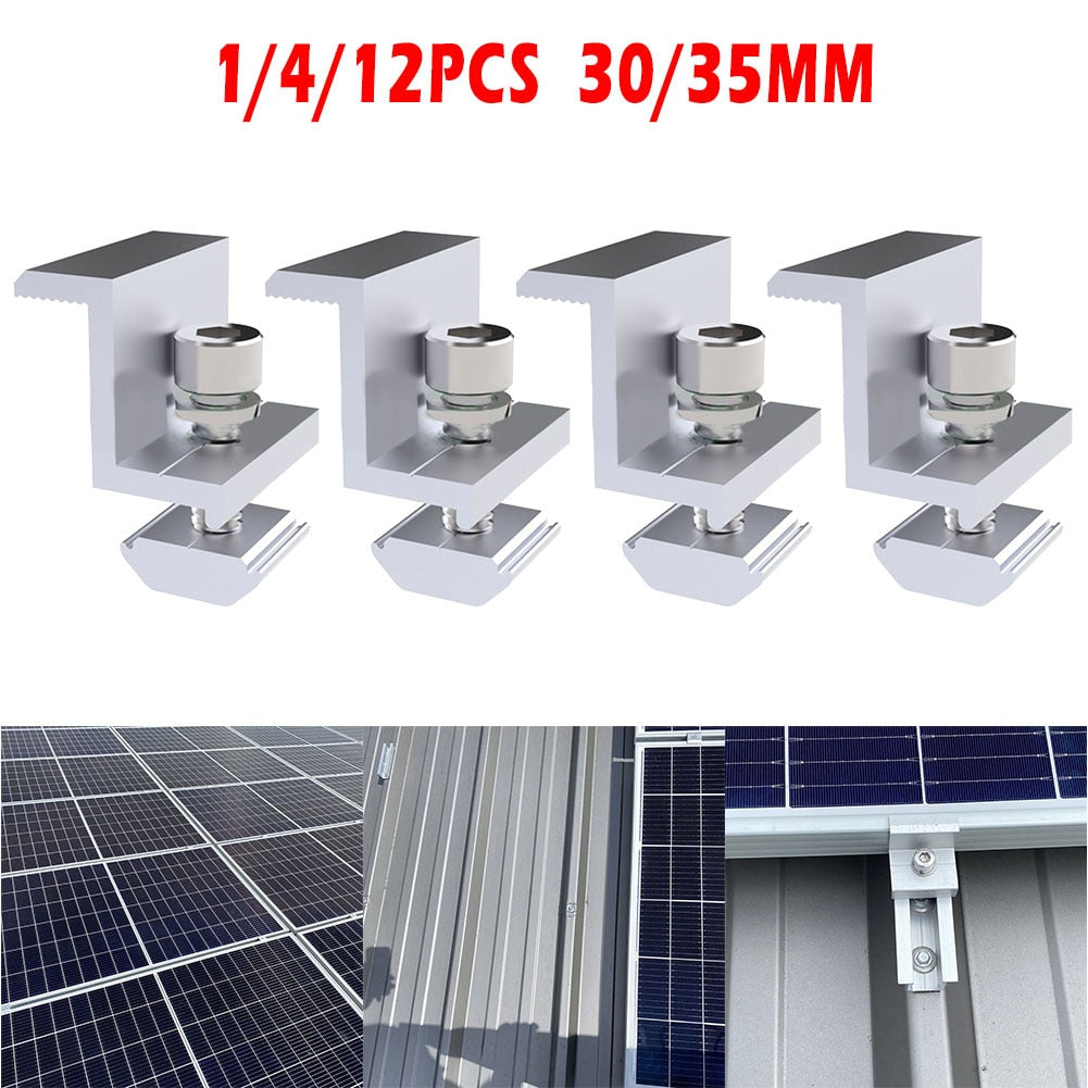 Adjustable clamp for solar panels.