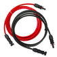 Black and red copper solar extension cable with connectors