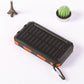 Portable solar power bank for smartphones with LED lamp