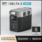 Ecoflow Delta 2 : Station électrique portable pour activités extérieures - Batterie LiFePO4 1024 Wh - 1800 W sortie CA - Générateur solaire